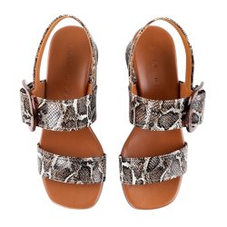 Chie Mihara - Sandal med slangeprint og lille h�l - Quanda48