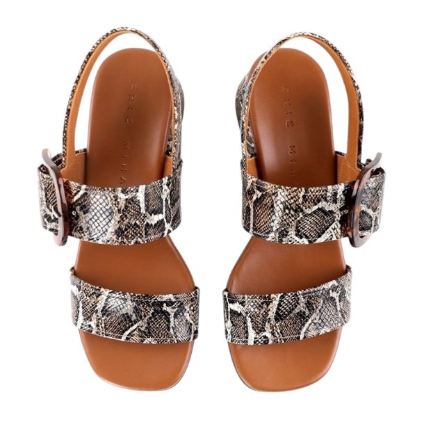 Chie Mihara - Sandal med slangeprint og lille h�l - Quanda48