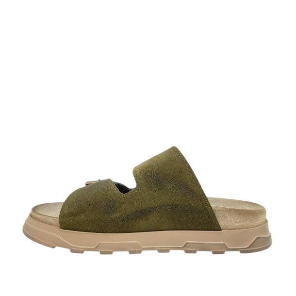 Lofina - Slippers i mosgrn ruskind