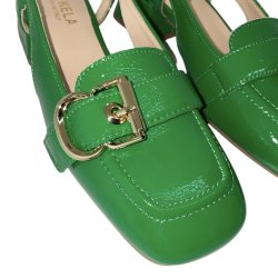 Bukela - Loafer i grn lak med spnde og slingback - Gaja