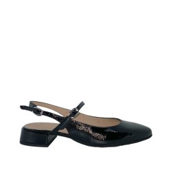 Wonders - Pumps i sort lak med slingback og lille hl - 9703