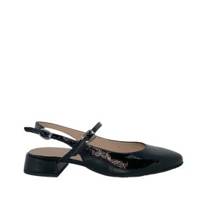 Wonders - Pumps i sort lak med slingback og lille hl - 9703