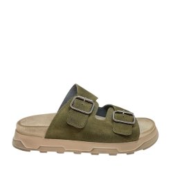 Lofina - Slippers i mosgrn ruskind