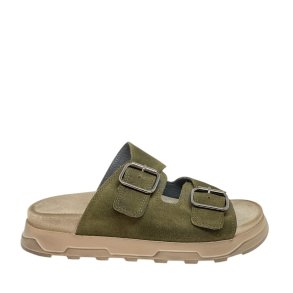 Lofina - Slippers i mosgrn ruskind