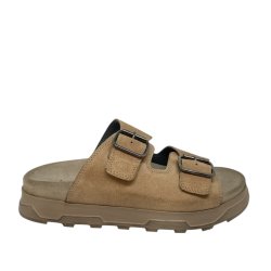 Lofina - Slippers i pudder farvet ruskind 