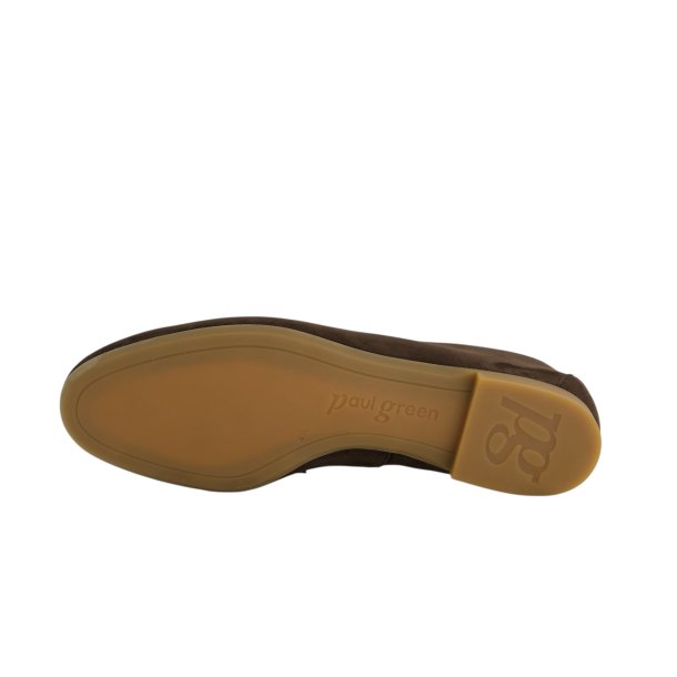 Paul Green - Loafer i brun ruskind med guld-bidsel - 2596