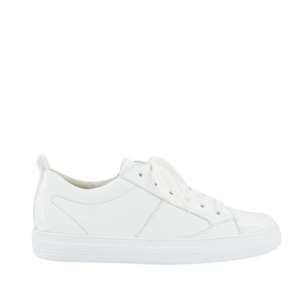 Paul Green - Sneakers i hvid lak med snre og lynls - 5416