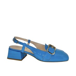 Bukela - Loafer i turkis lak med spnde og slingback - Gaja