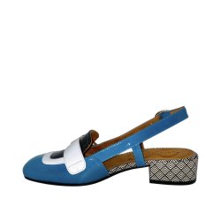 Chie Mihara - Loafer i turkis lak og lille hl med mnster - Udesy 