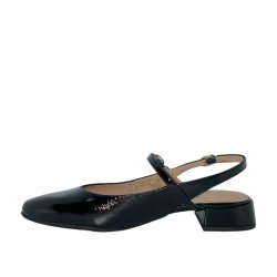 Wonders - Pumps i sort lak med slingback og lille hl - 9703