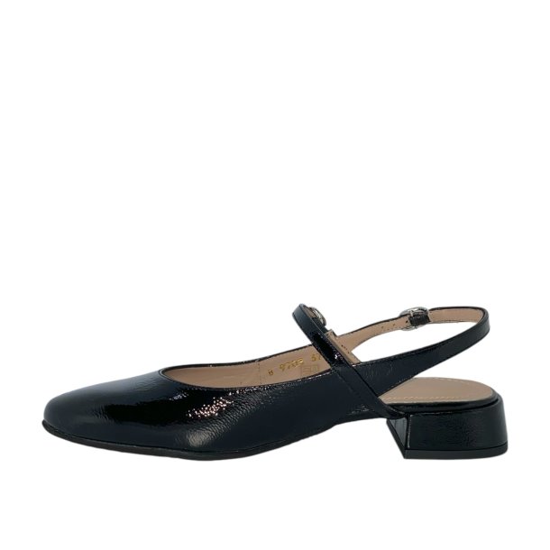 Wonders - Pumps i sort lak med slingback og lille hl - 9703