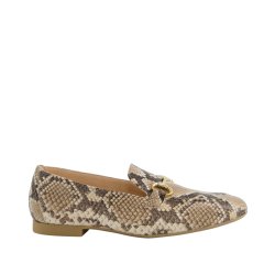 Paul Green - Loafer i slangeprint med guldbidsel - 2596