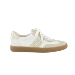 Paul Green - Sneakers med snre i hvid skind med platin - 5437