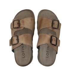 Lofina - Slippers i pudder farvet ruskind 