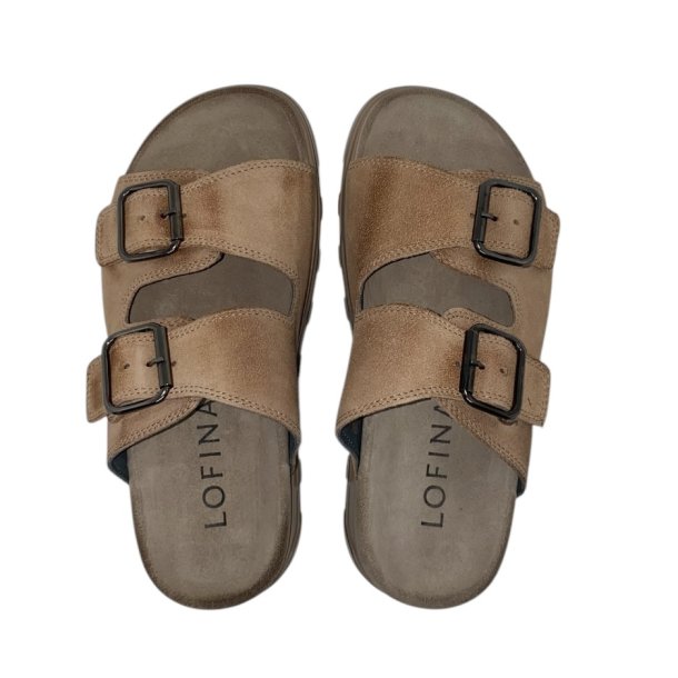 Lofina - Slippers i pudder farvet ruskind 