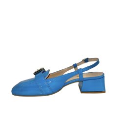 Bukela - Loafer i turkis lak med spnde og slingback - Gaja