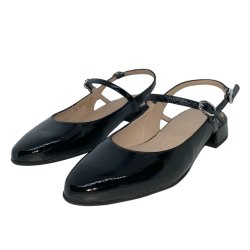 Wonders - Pumps i sort lak med slingback og lille hl - 9703
