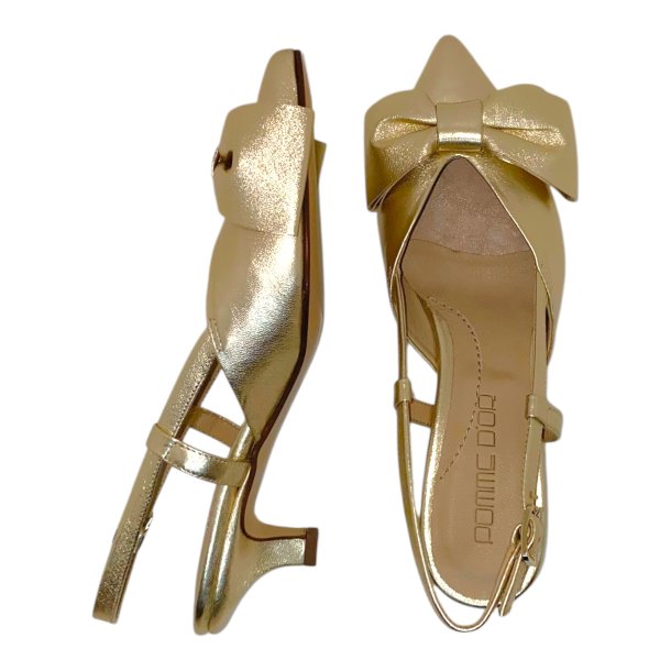 Pomme D`or - Pumps i guld med sljfe og slingback - 4988
