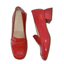 Wonders - Loafer i rd lak med lille hl - D1204