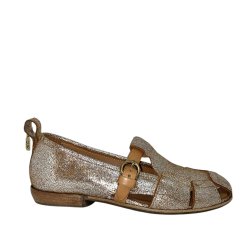 Airstep - Flad sko i krakeleret slv og camel