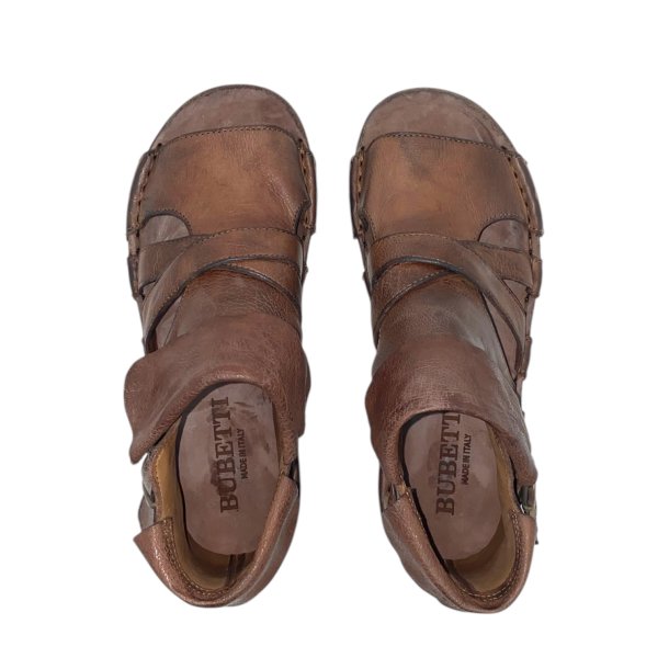 Bubetti - Gladiator sandal i hasselnd med spnde og ombuk - 3487