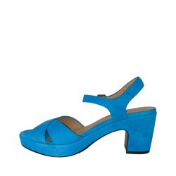 Wonders - Sandal i turkis med plateau og hl - 5861