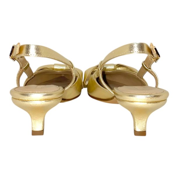 Pomme D`or - Pumps i guld med sljfe og slingback - 4988