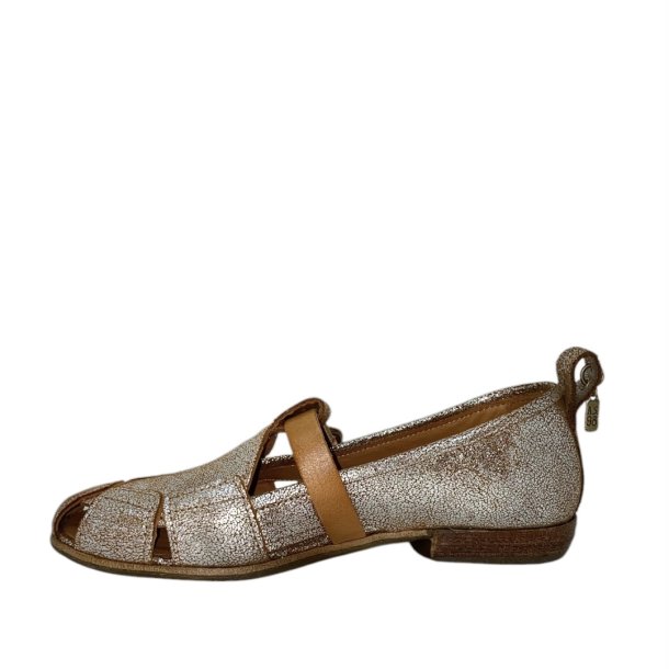 Airstep - Flad sko i krakeleret slv og camel