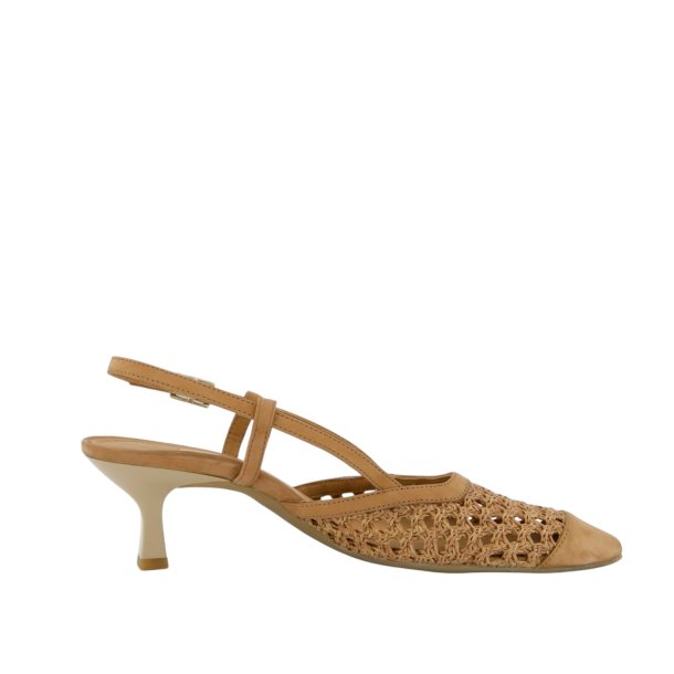 Paul Green - Pumps i camel flet med slingback og lille hl - 6144