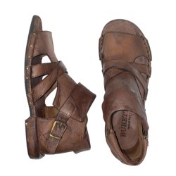 Bubetti - Gladiator sandal i hasselnd med spnde og ombuk - 3487