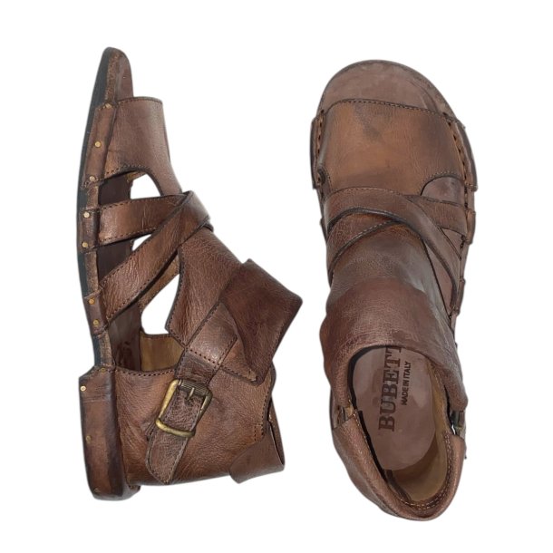 Bubetti - Gladiator sandal i hasselnd med spnde og ombuk - 3487