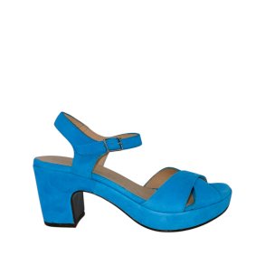 Wonders - Sandal i turkis med plateau og hl - 5861