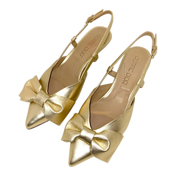 Pomme D`or - Pumps i guld med sljfe og slingback - 4988