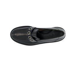 Paul Green - Loafer i sort med grov sl og slvringe - 1162
