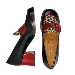 Chie Mihara - Loafer i sort, rd og rhvid - Teisin 47