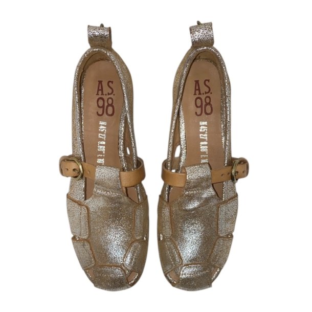 Airstep - Flad sko i krakeleret slv og camel