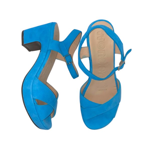 Wonders - Sandal i turkis med plateau og hl - 5861