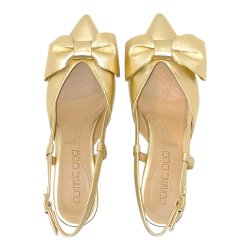 Pomme D`or - Pumps i guld med sljfe og slingback - 4988