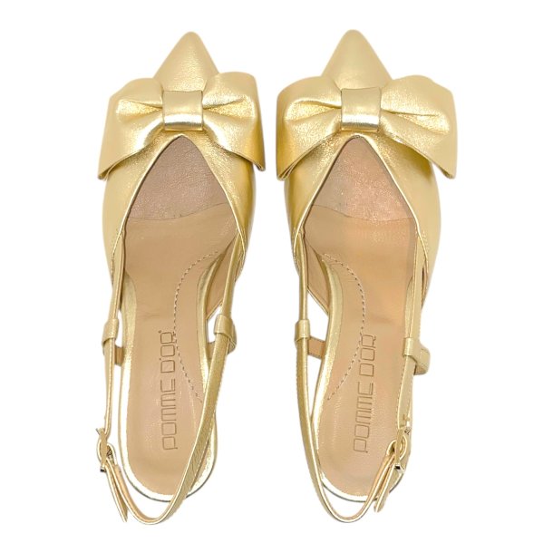 Pomme D`or - Pumps i guld med sljfe og slingback - 4988