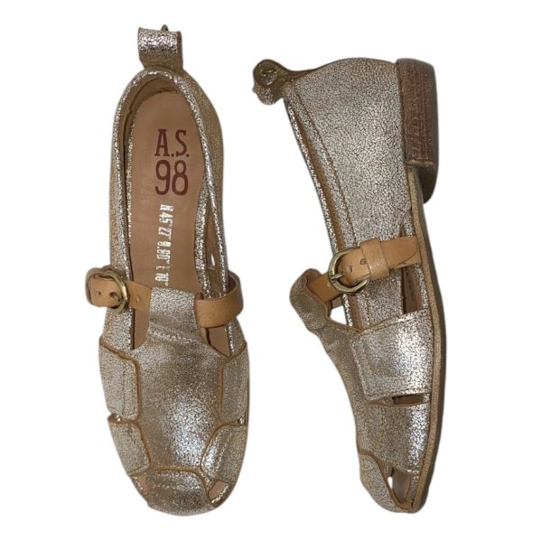 Airstep - Flad sko i krakeleret slv og camel