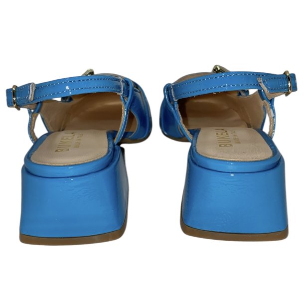 Bukela - Loafer i turkis lak med spnde og slingback - Gaja