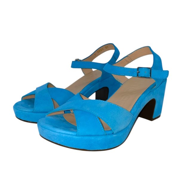 Wonders - Sandal i turkis med plateau og hl - 5861