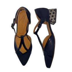 Chie Mihara - Sko i sort og mnstret lille hl - Hidrow