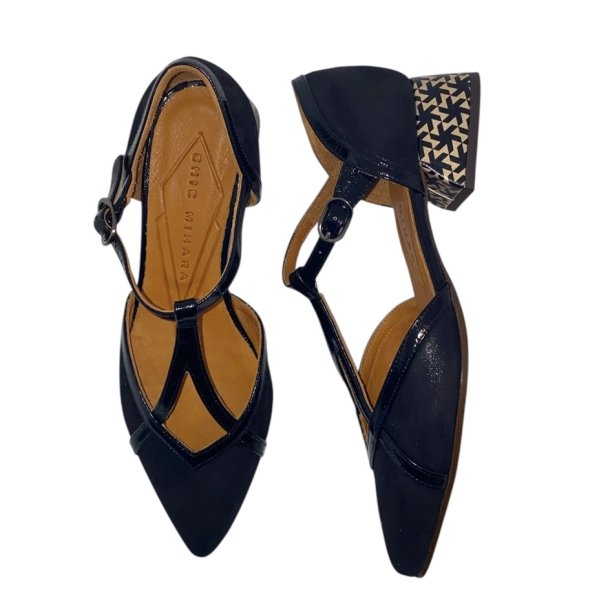 Chie Mihara - Sko i sort og mnstret lille hl - Hidrow