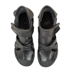 Bubetti - Gladiator sandal i sort med spnde og ombuk - 3487