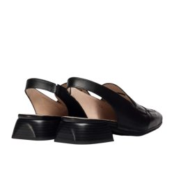 Wonders - Loafer i sort med slingback og lille hl - 7130