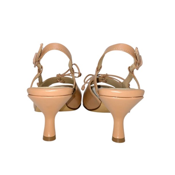 Pomme D`or - Pumps i varm sand med snre og slingback - 6214
