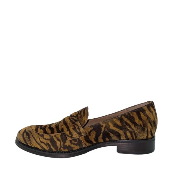 Wonders - Loafer i sort og brun med lille hl - 7251