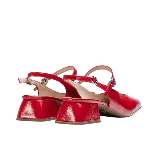 Wonders - Pumps i rd lak med slingback og moderat hl - 1222