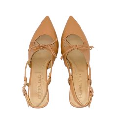 Pomme D`or - Pumps i varm sand med snre og slingback - 6214